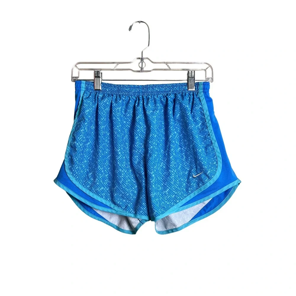 Nike Dri-Fit Tempo Running Shorts Blue Geometric Medium - Picture 1 of 4